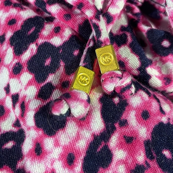 MICHAEL Michael Kors Blue Pink Relaxed Tie Front Blouse - Picture 7 of 7